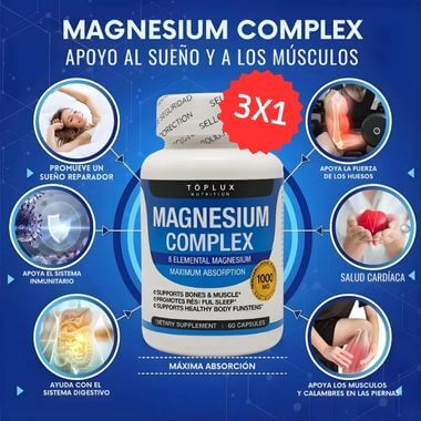 Complejo de Magnesio 8 en 1 ¡Lleva para 3 meses y paga solo 1!