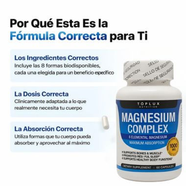 Complejo de Magnesio 8 en 1 ¡Lleva para 3 meses y paga solo 1!