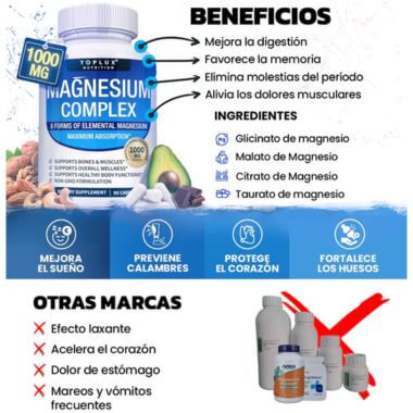 Complejo de Magnesio 8 en 1 ¡Lleva para 3 meses y paga solo 1!